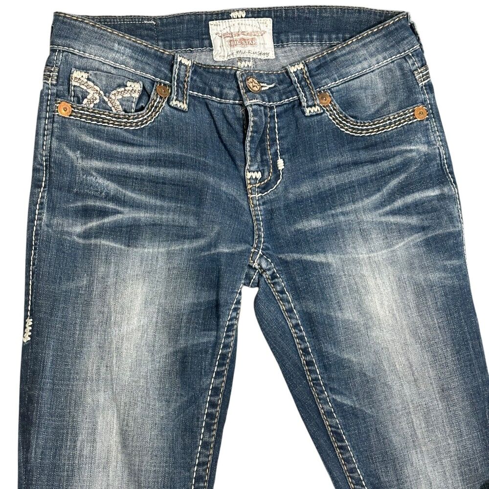 Big Star Liv Jeans Wms Sz 27L** Blue Stonewashed Mid Rise Skinny - Picture 3 of 7